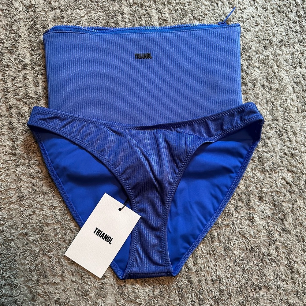 TRIANGL MAIA - BALT BLUE RIBBED SCOOP BIKINI SET - Picture 6 of 6